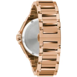Bulova Precisionist X 44.7 x 58.5mm Diamond Dot Black Dial Rose Gold Bracelet Watch