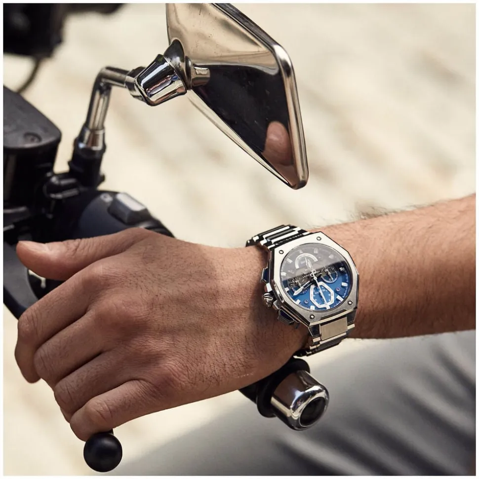 Bulova Precisionist X Chronograph 45mm Blue Dial Bracelet Watch