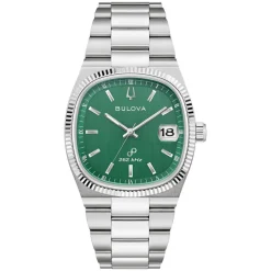 Bulova Super Seville 38mm Green Dial Steel Bracelet Watch