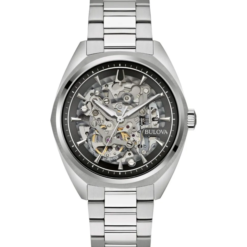 Bulova Sutton Skeleton Automatic 41mm Black Skeleton Dial Stainless Steel Bracelet Watch