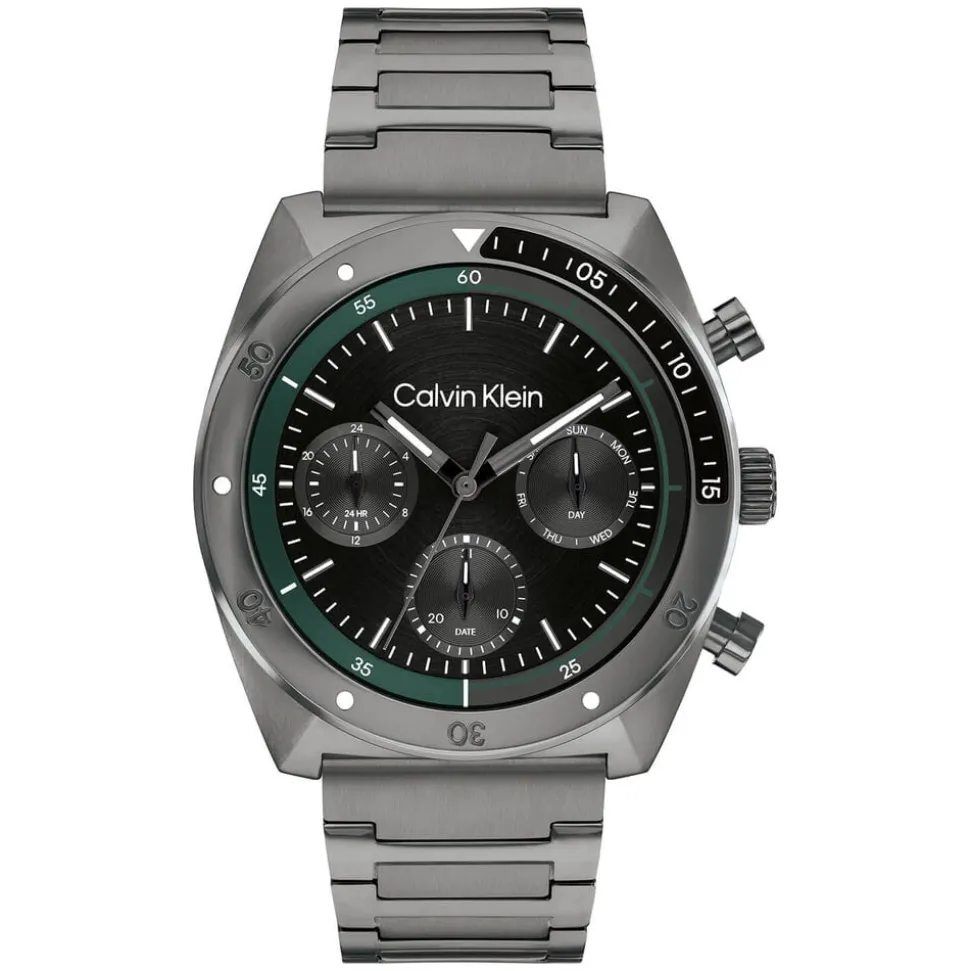 Calvin Klein CK Flex 42mm Black Dial Grey Stainless Steel Bracelet Watch