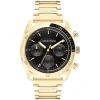 Calvin Klein CK Flex 42mm Black Dial Gold Plated Steel Bracelet Watch