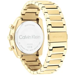 Calvin Klein CK Flex 42mm Black Dial Gold Plated Steel Bracelet Watch
