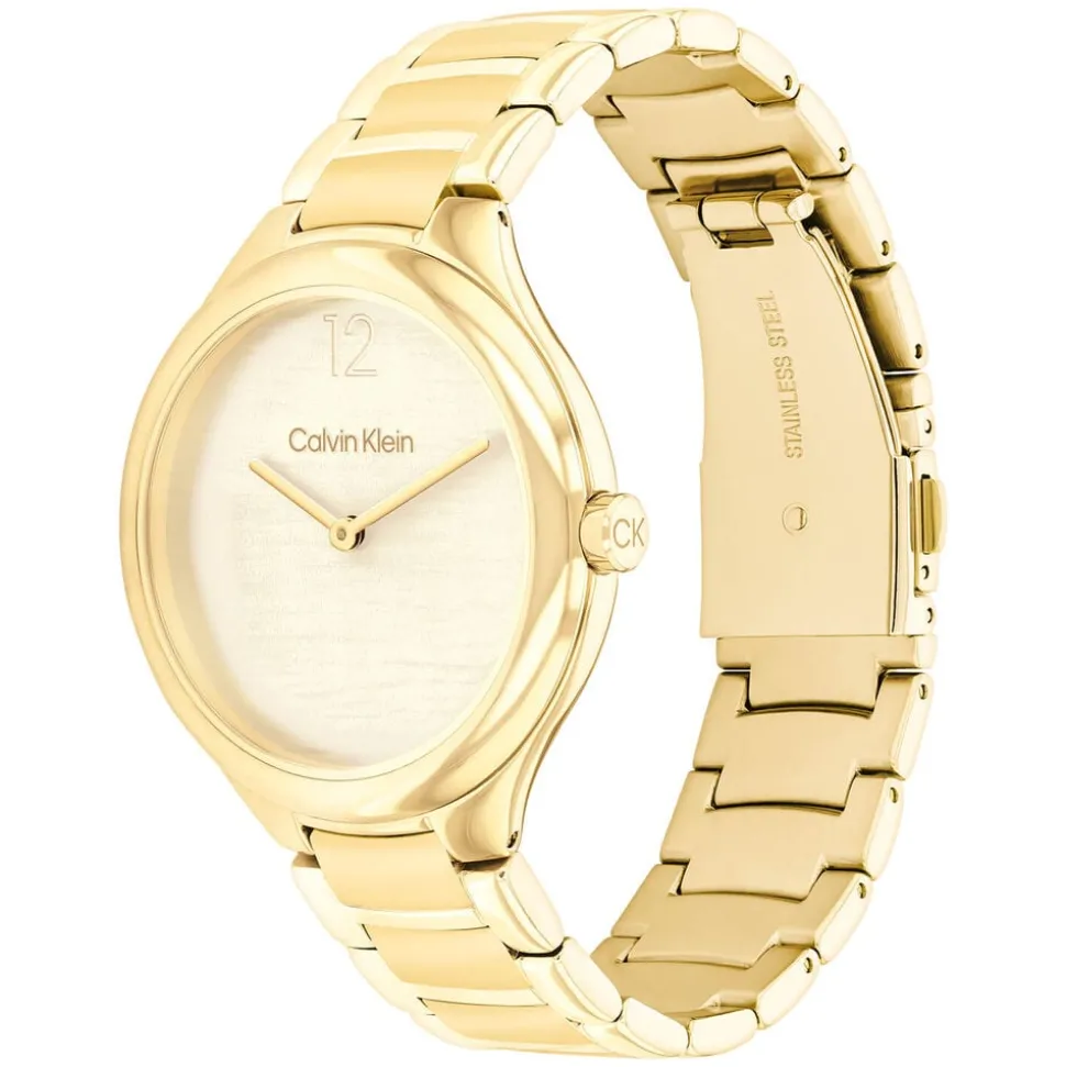 Calvin Klein Delight 38mm Gold Dial Gold Tone Stainless Steel Bracelet Watch