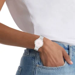 Calvin Klein Delight 38mm Pink Dial Stainless Steel Bracelet Watch