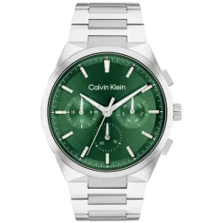Calvin Klein Distinguish 44mm Green Dial Steel Bracelet Watch