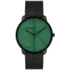 Calvin Klein Iconic 40mm Green Dial Black IP Case Mesh Bracelet Watch