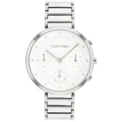 Calvin Klein Minimalistic T-Bar 36mm White Dial Steel Case Bracelet Watch
