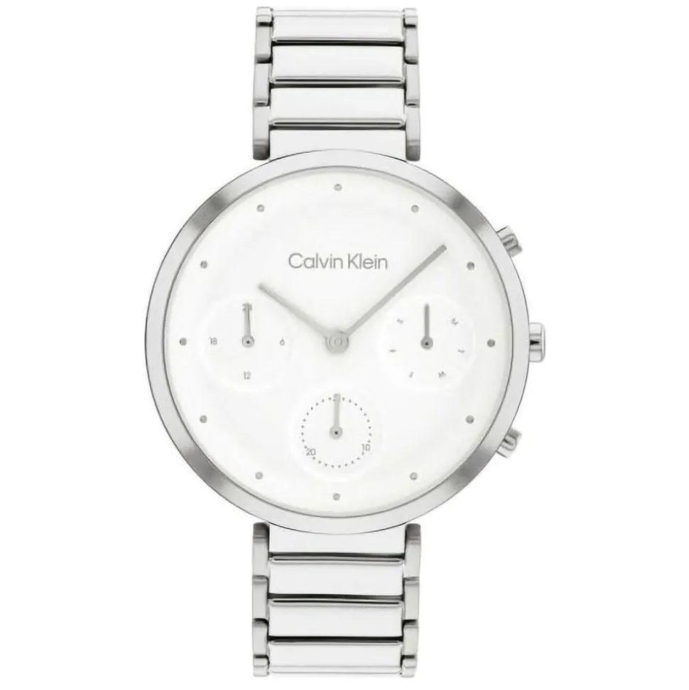 Calvin Klein Minimalistic T-Bar 36mm White Dial Steel Case Bracelet Watch