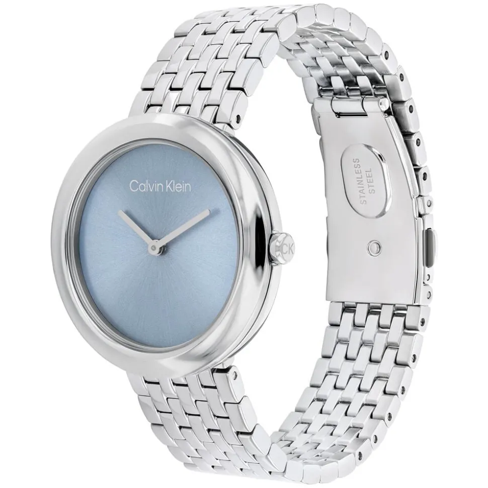 Calvin Klein 34mm Light Blue Dial Stainless Steel Bracelet Watch