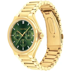 Calvin Klein Vibrancy 38mm Green Dial Gold Plated Steel Bracelet Watch