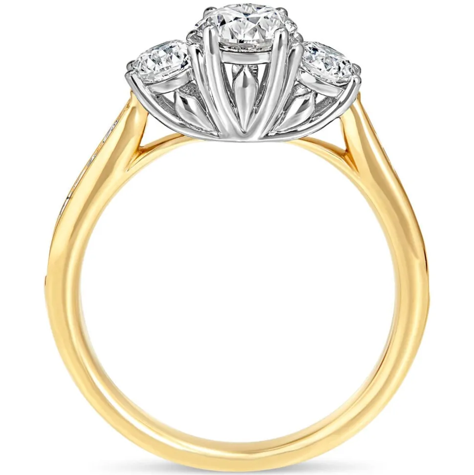 18 Carat Yellow Gold 3 Stone Diamond Channel 1.00ct Ladies Ring