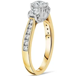 18 Carat Yellow Gold 3 Stone Diamond Channel 1.00ct Ladies Ring
