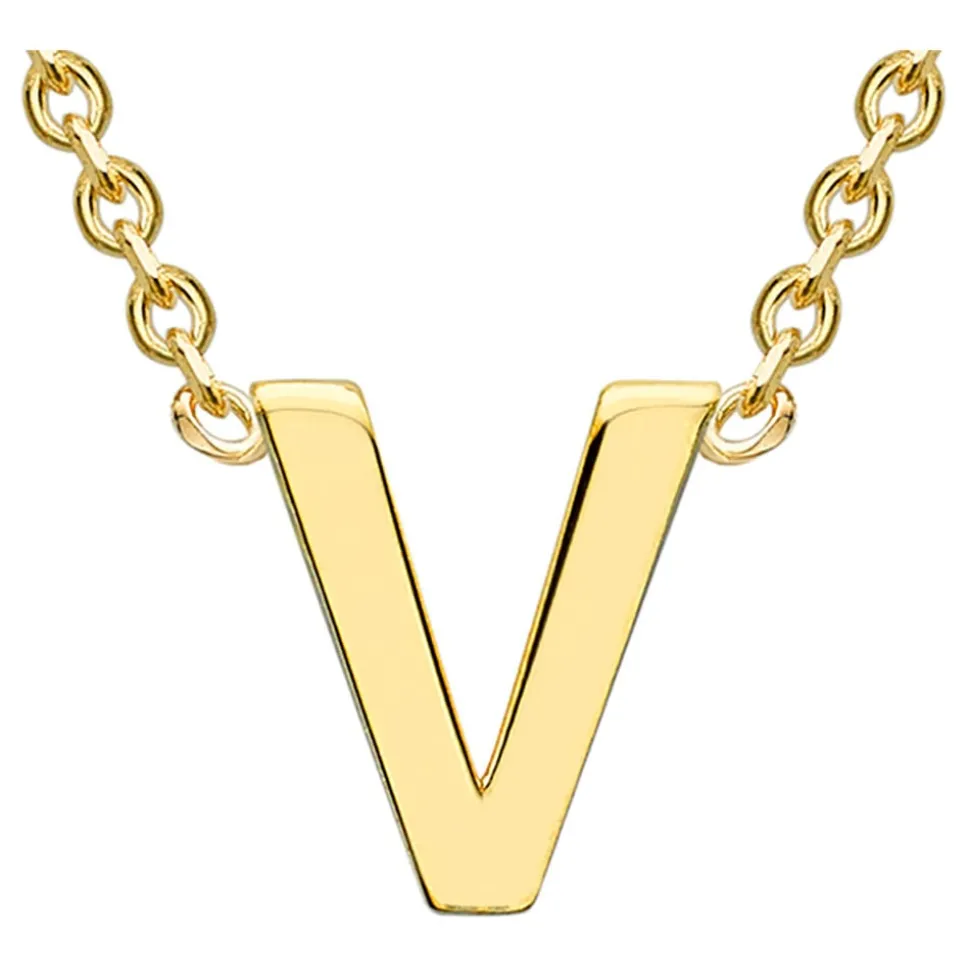 9 Carat Yellow Gold Petite Initial V Necklet