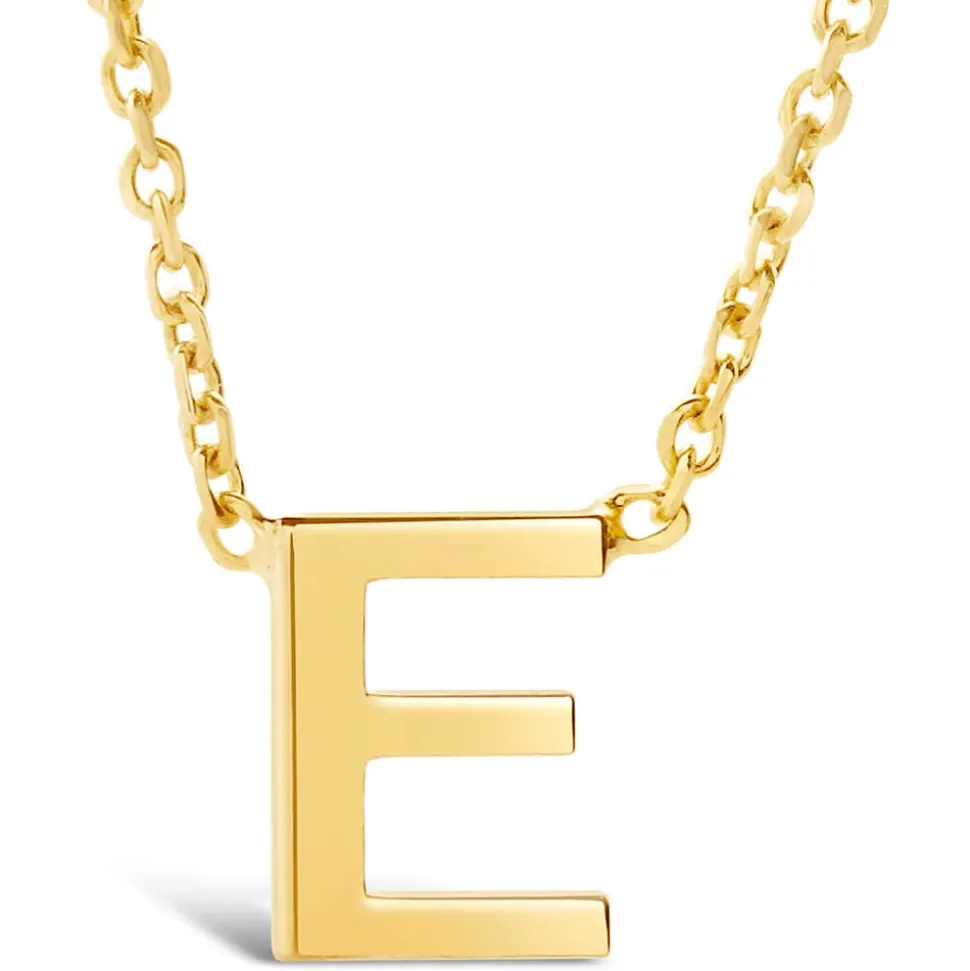 9 Carat Yellow Gold Petite Initial E Necklet