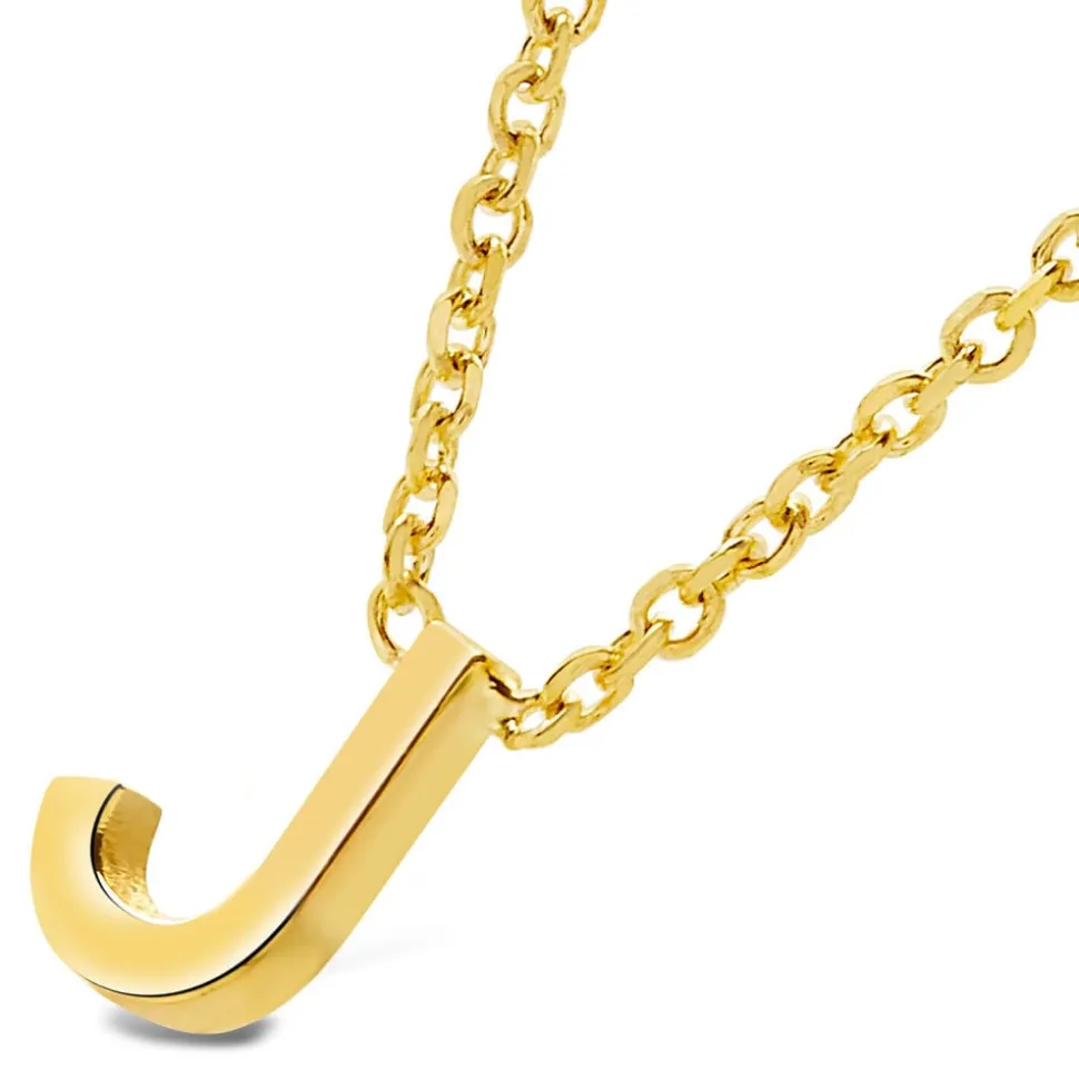 9 Carat Yellow Gold Petite Initial J Necklet