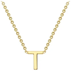 9 Carat Yellow Gold Petite Initial T Necklet