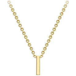 9 Carat Yellow Gold Petite Initial I Necklet