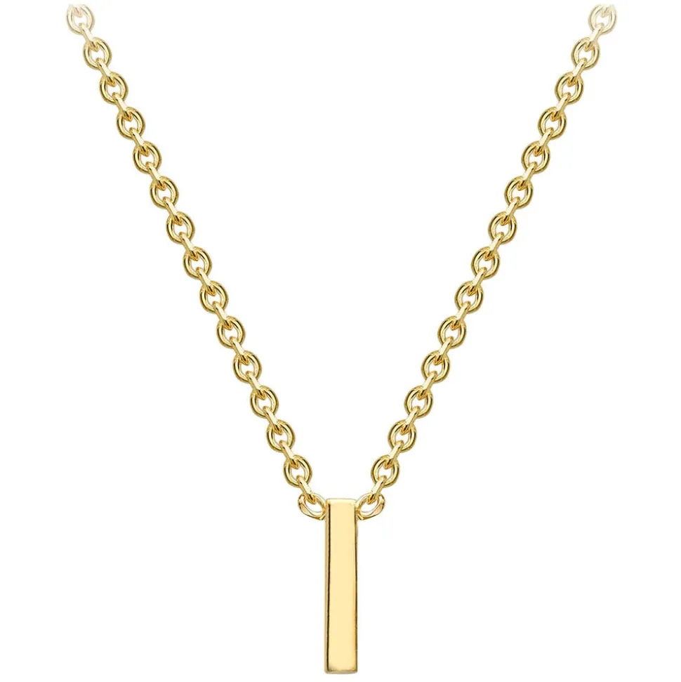 9 Carat Yellow Gold Petite Initial I Necklet