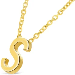 9 Carat Yellow Gold Petite Initial S Necklet