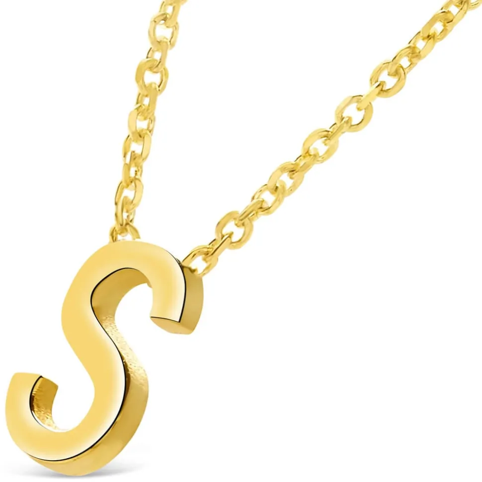 9 Carat Yellow Gold Petite Initial S Necklet