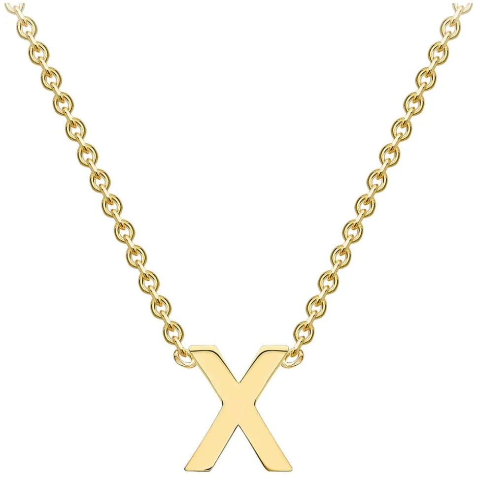 9 Carat Yellow Gold Petite Initial X Necklet