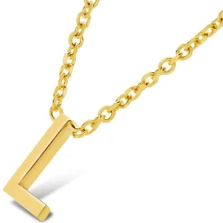9 Carat Yellow Gold Petite Initial L Necklet