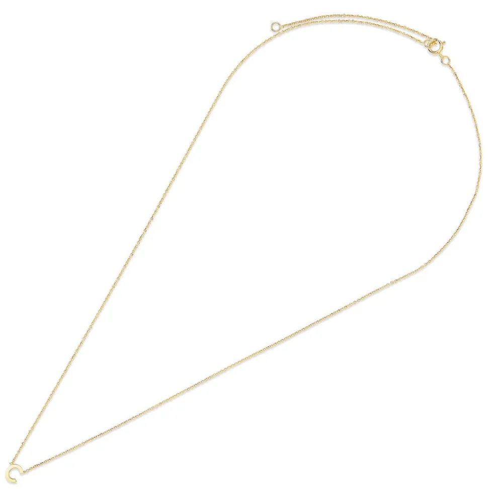 9 Carat Yellow Gold Petite Initial C Necklet