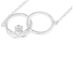 Celtic Claddagh Sterling Silver Interlocking Bracelet