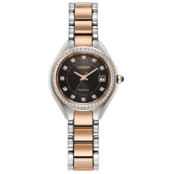 Citizen Crystal 26mm Black Dial Two-Toned Steel Bracelet