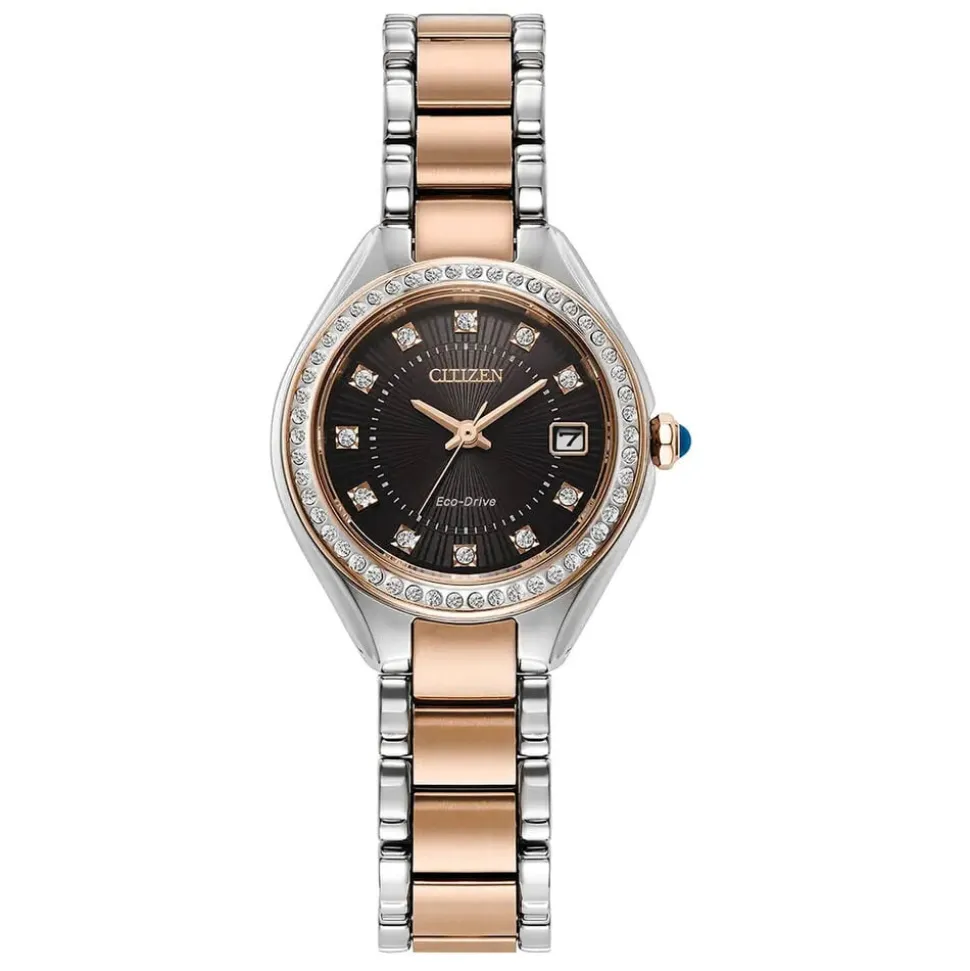 Citizen Crystal 26mm Black Dial Two-Toned Steel Bracelet