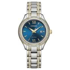 Citizen Silhouette 30mm Diamond Blue Dial Two-Tone Bracelet Watch