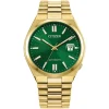 Citizen Tsuyosa 40mm Green Dial Yellow Gold Tone Steel Bracelet Watch