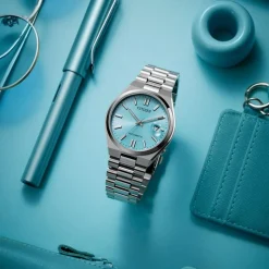 Citizen Tsuyosa 40mm Turquoise Dial Steel Case Bracelet Watch
