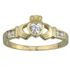 9ct Claddagh Cubic Zirconia Heart Channel Shoulders Ring