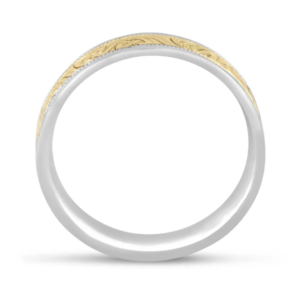 9ct Gold and Sterling Silver 5mm Celtic 5mm Wedding Ring