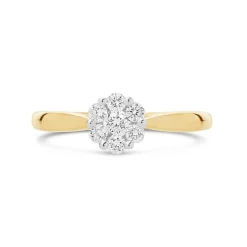 9ct Gold Cluster Blossom 0.33 Carat Diamond Ring