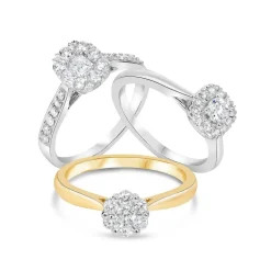9ct Gold Cluster Blossom 0.33 Carat Diamond Ring
