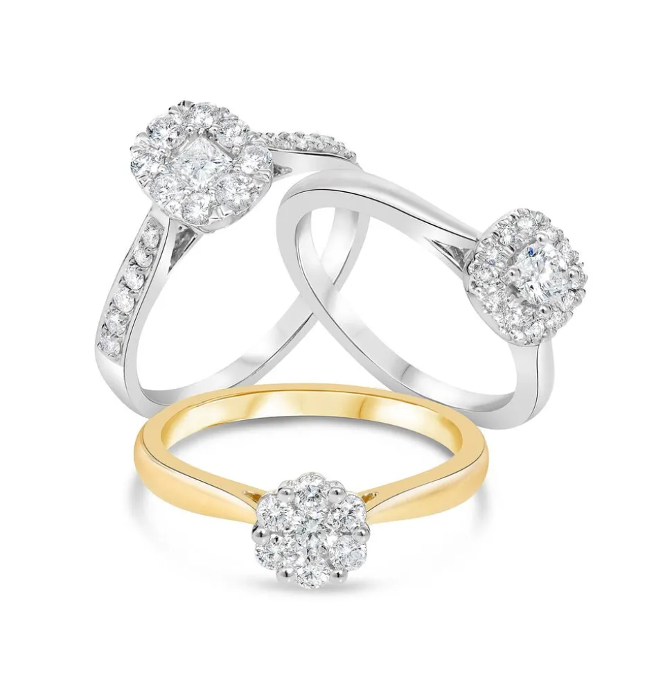 9ct Gold Cluster Blossom 0.33 Carat Diamond Ring