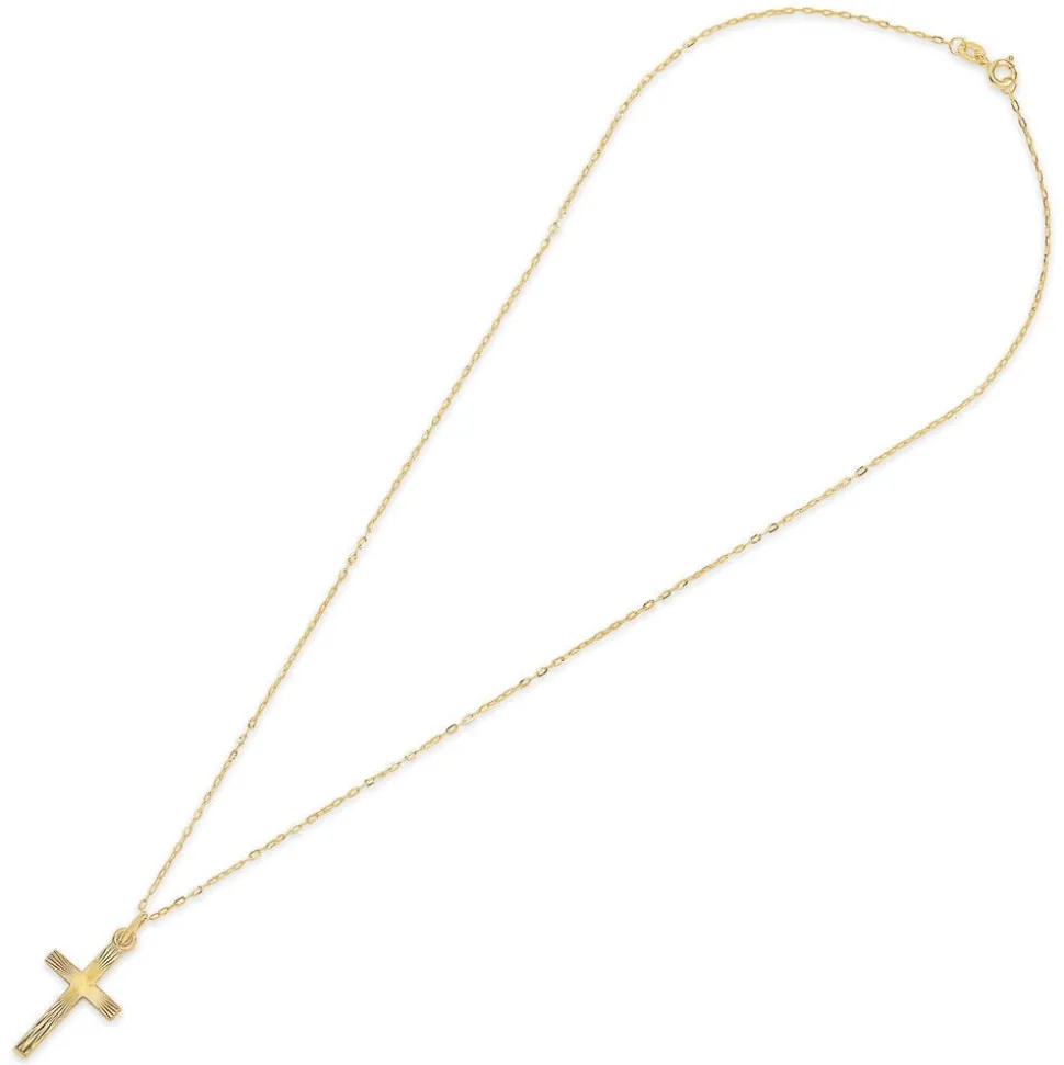 9ct Gold Cross Pendant (Chain Included)