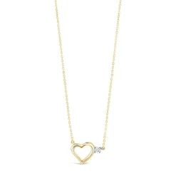 9ct Gold Cubic Zirconia Heart Necklace