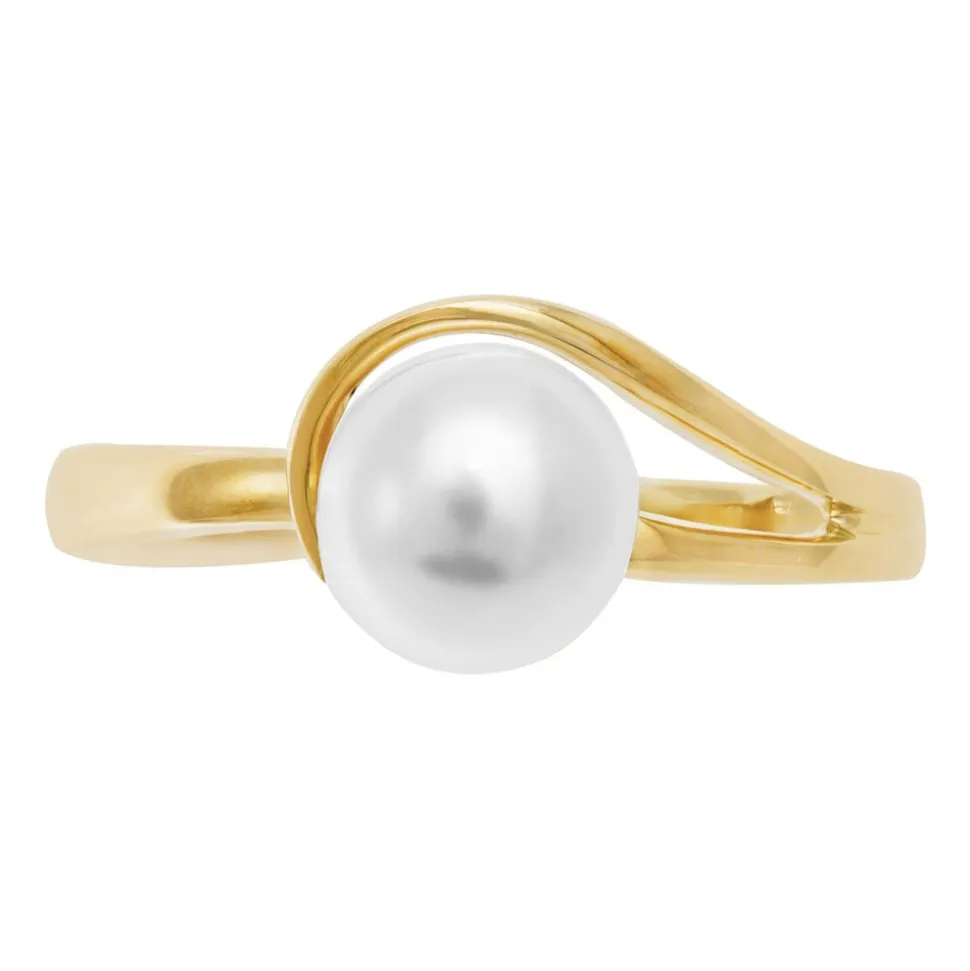 9ct Gold Freshwater Cultured Pearl Open Loop Ring