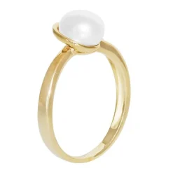 9ct Gold Freshwater Cultured Pearl Open Loop Ring