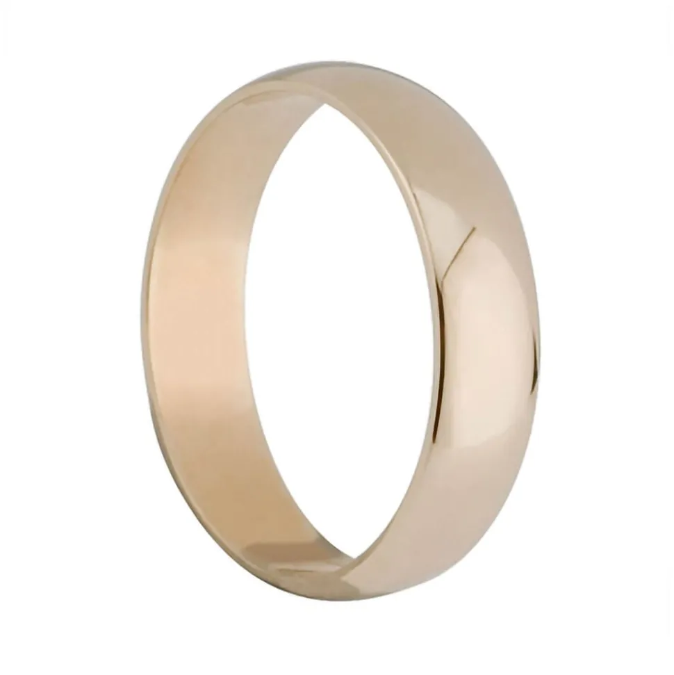 9ct gold 5mm D shape wedding ring