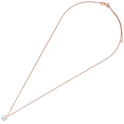 9ct Rose Gold 5mm Four Claw Cubic Zirconia Set Pendant (Chain Included)