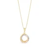 9ct Three Colour Gold Cubic Zirconia Open Knot Pendant (Chain Included)