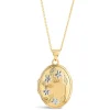 9ct two colour gold flower locket (Chain Included)