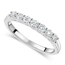 18ct white gold 0.50 carat diamond claw-set eternity ring