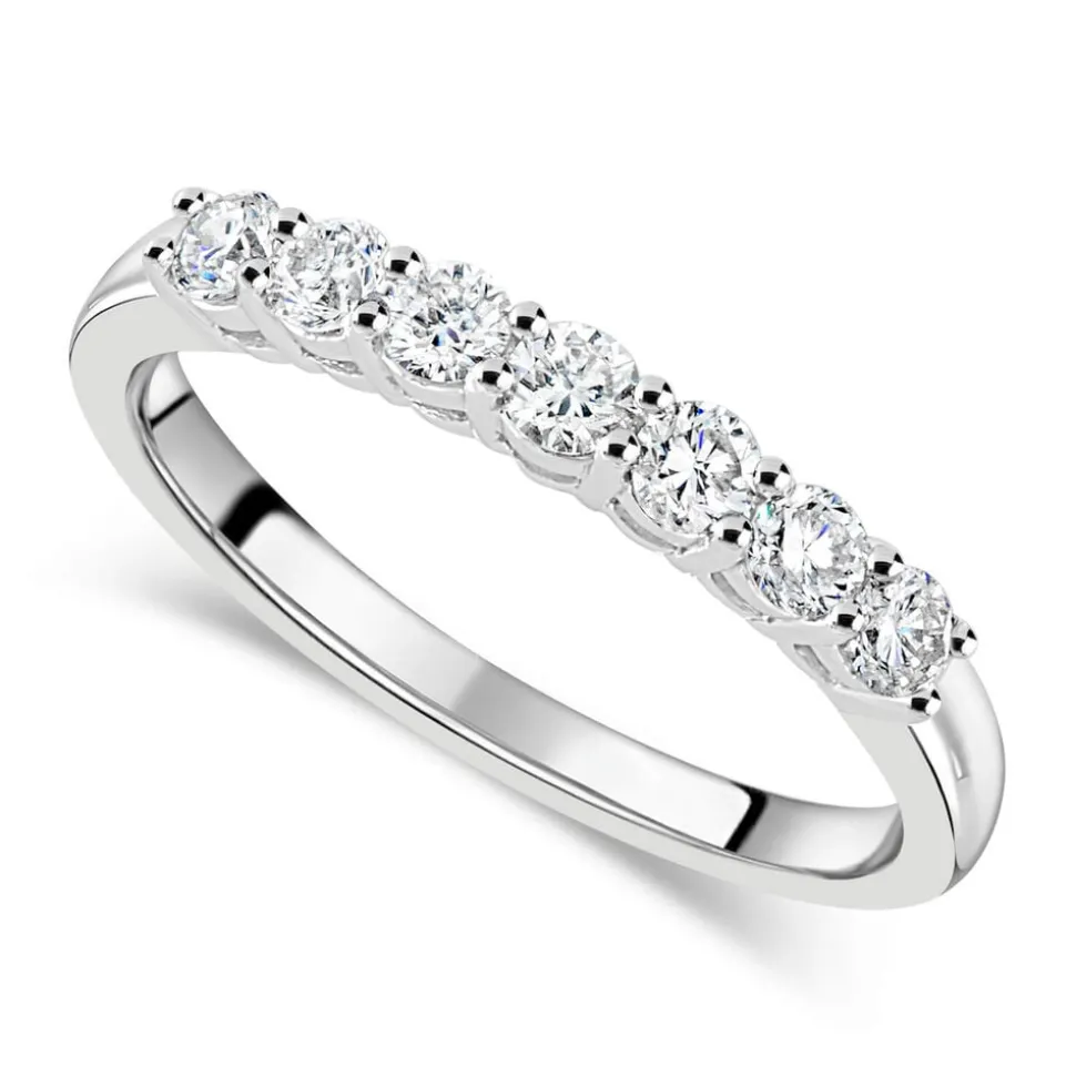 18ct white gold 0.50 carat diamond claw-set eternity ring