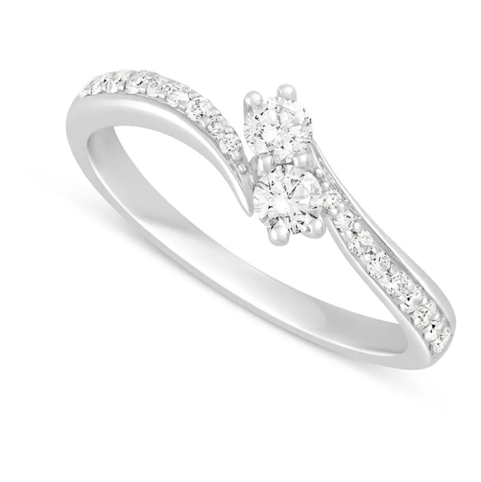 9ct White Gold 0.50 Carat Diamond Twist Ring